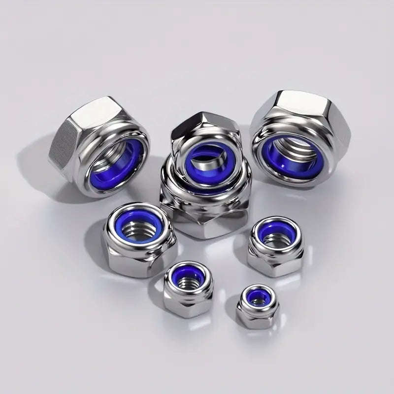 210pcs anti-lock hexagonal nuts - anti-slip designed full-thread fasteners