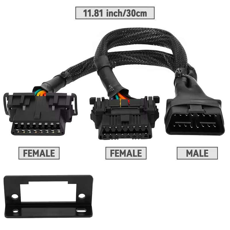 16-Pin OBD II Splitter Extension Cable