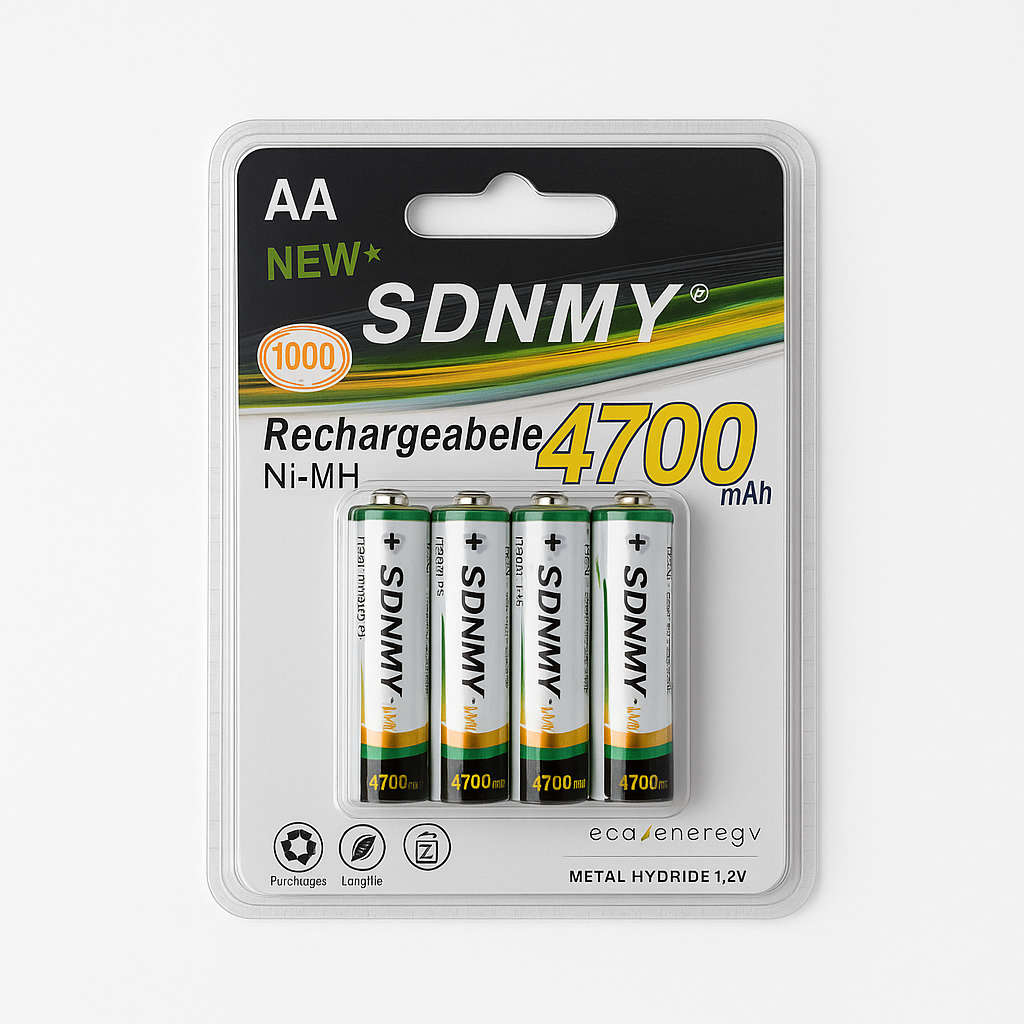 SDNMY AA 4700mAh 1.2V  Rechargeable Ni-MH Batteries