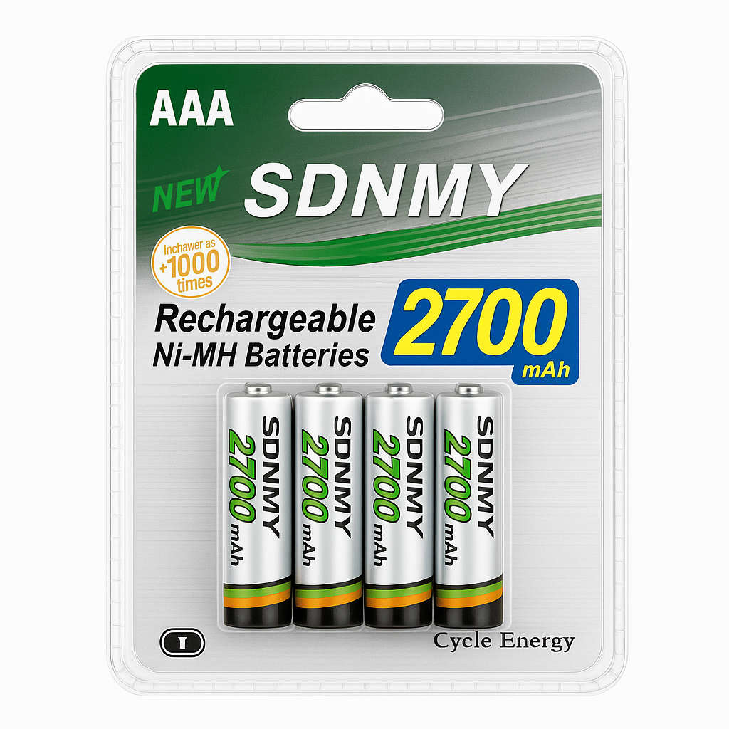 SDNMY AAA 2700mAh 1.2V  Rechargeable Ni-MH Batteries