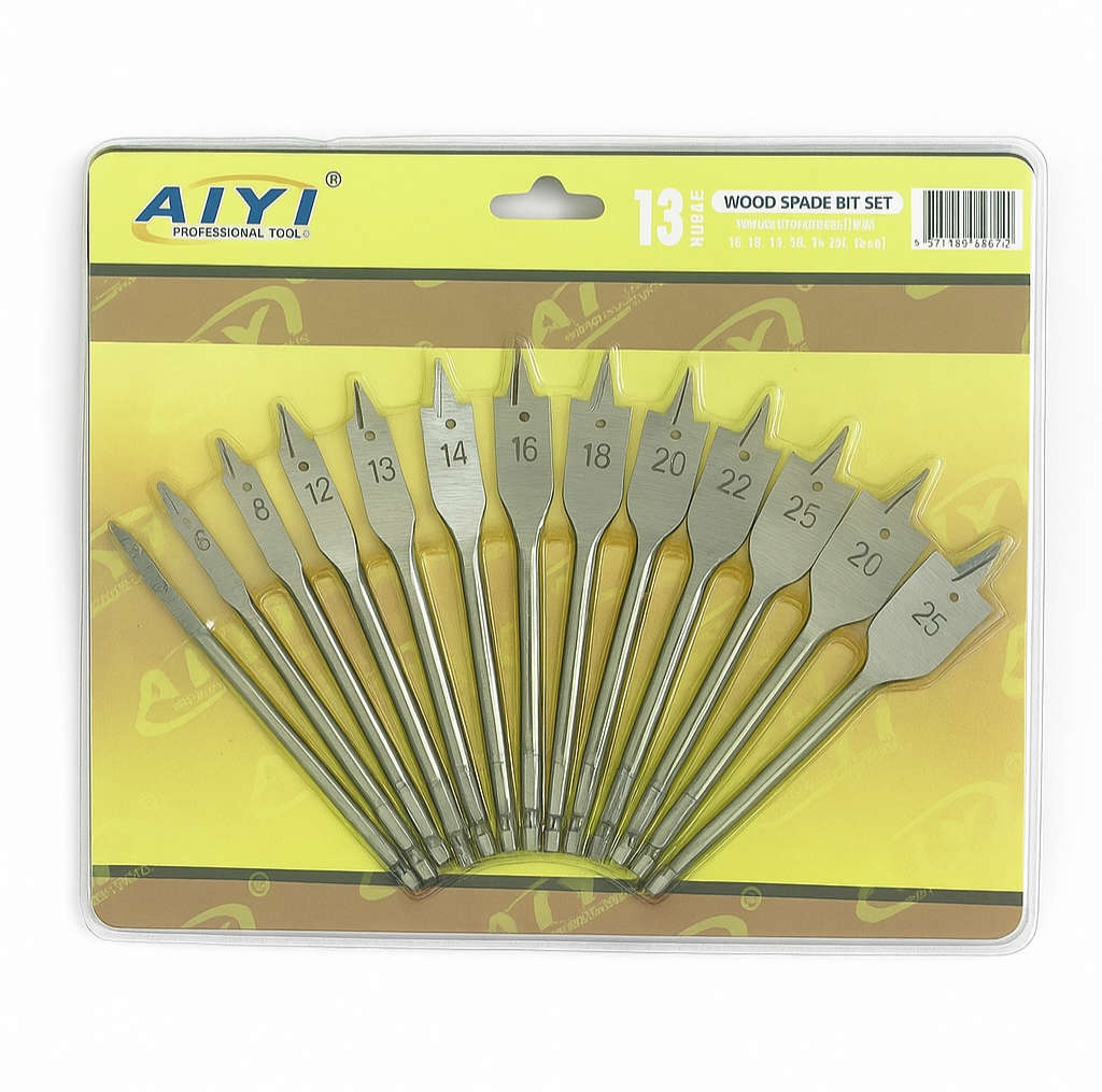 Aiyi 13 piece Wood Spade Bit Set