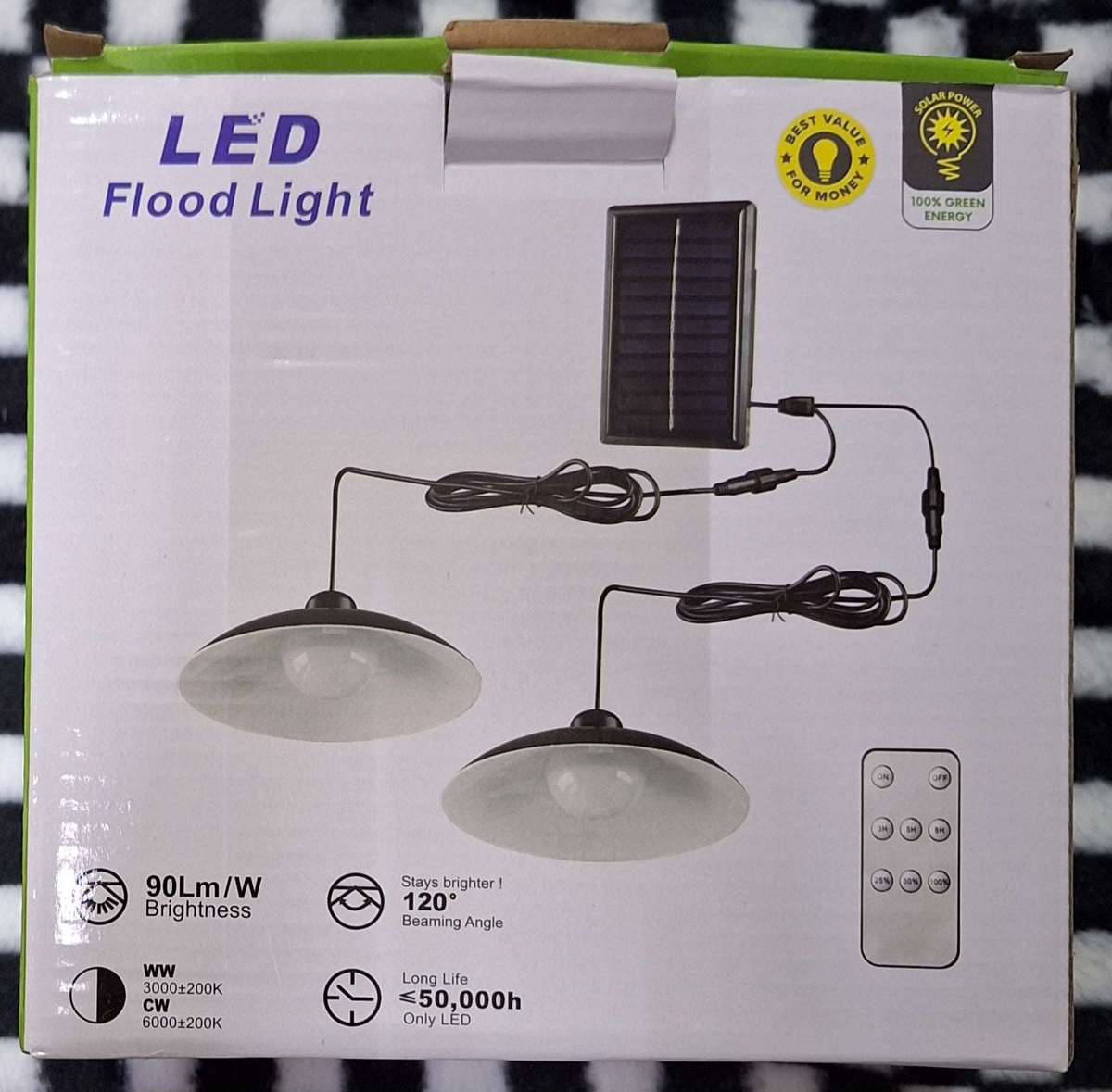 Dual Solar Charged Indoor LED Lights with Remote