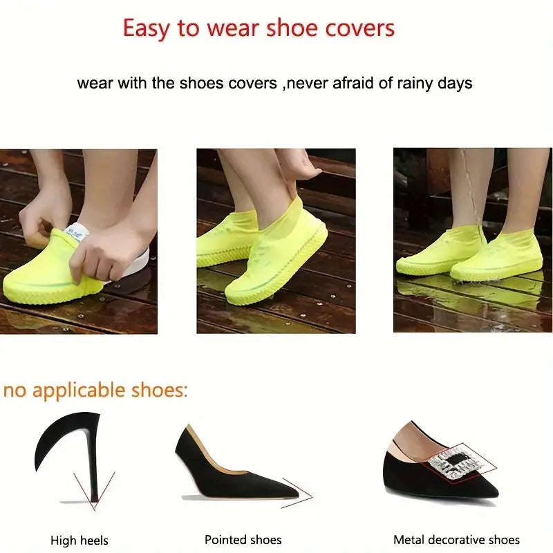 1 Set of Waterproof Outdoor Latex Shoe Covers