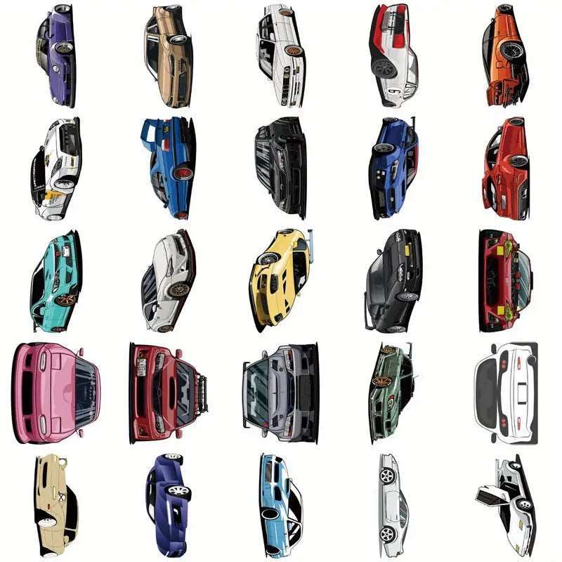 "Trendy" 50pcs Cool & Cute Japanese Jdm Racing Car Waterproof Stickers