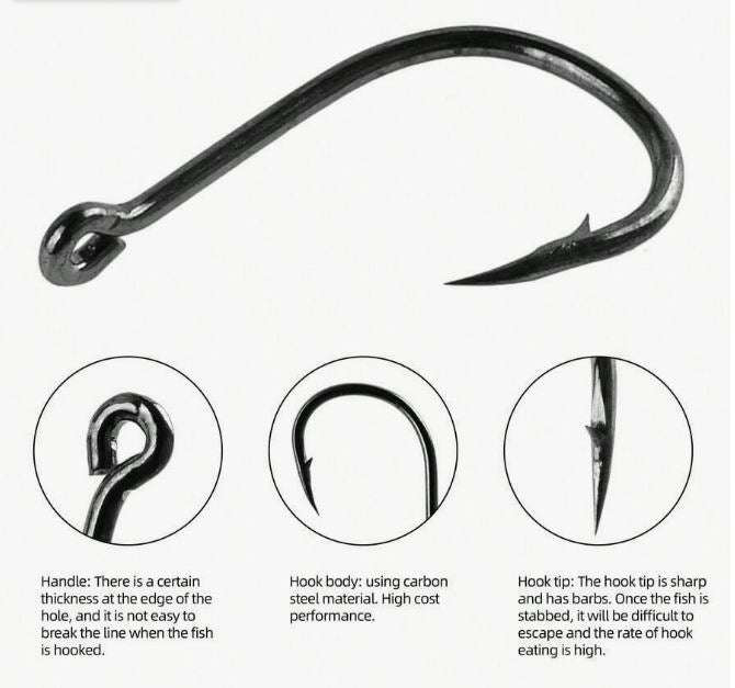 200pcs Fresh Water Fishing Hooks Set