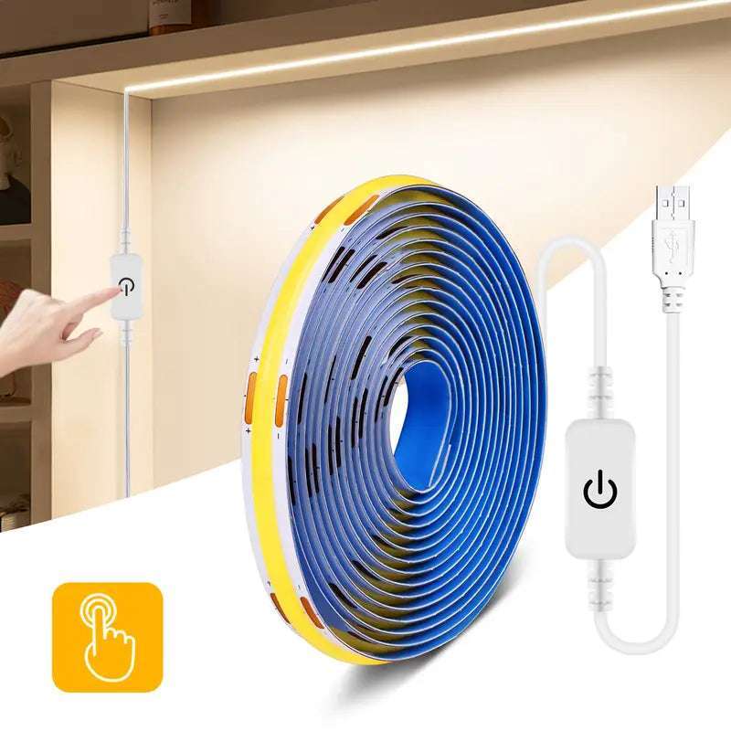 1M 5v USB Powered COB LED Strip Light with Touch Control