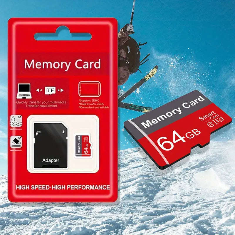 1pc Memory 64GB High Speed Flash Memory Card + Adapter