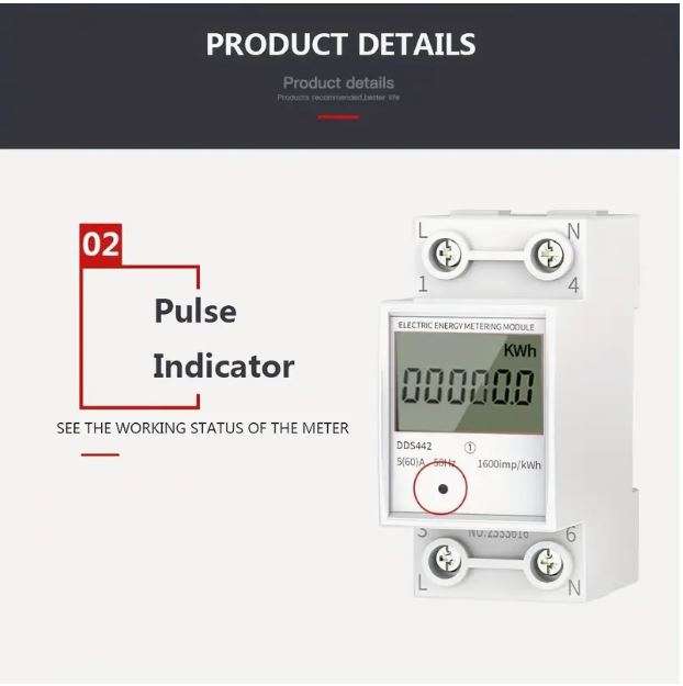 220V AC 5-60Amp Single-Phase Mini Electricity Meter