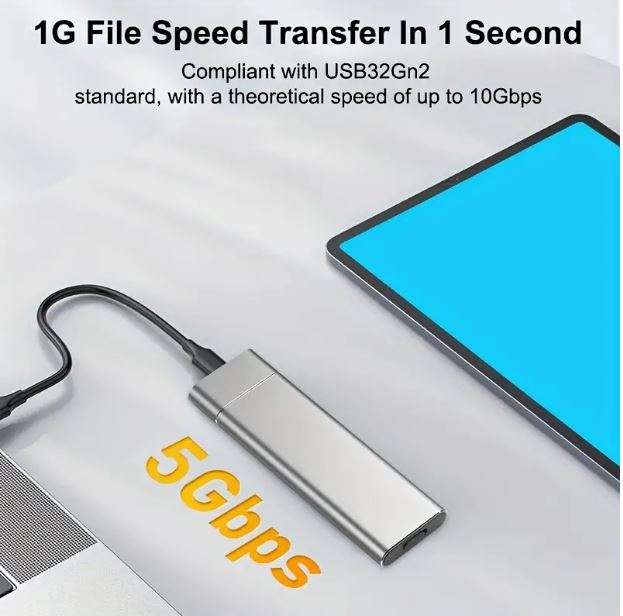 M.2 NGFF Mini Mobile Solid State Hard Drive Enclosure.