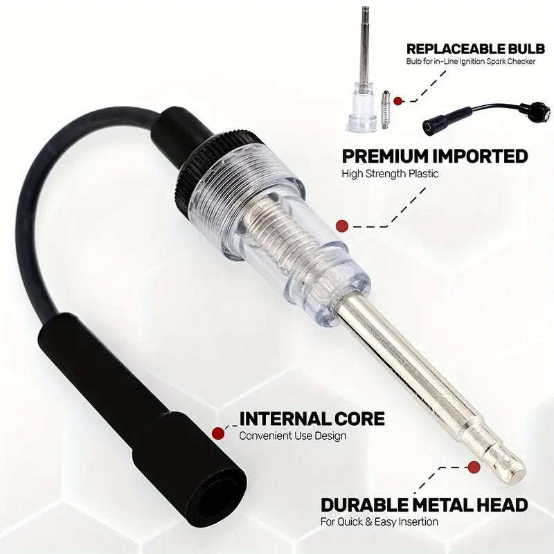 1pc Spark Plug Tester, Engine Ignition Diagnosis Tool, Durable Plastic Body, Easy to Use, Accurat...