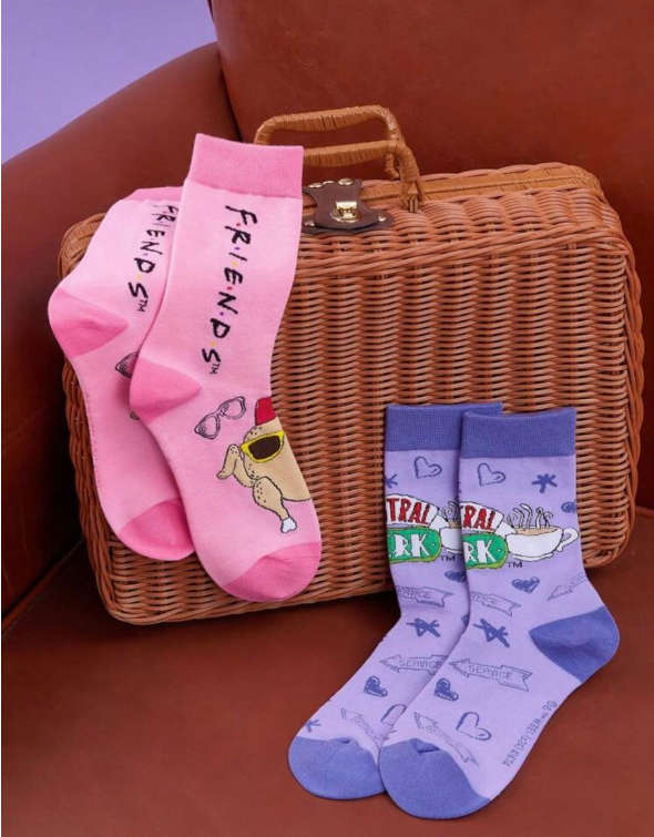 Friends 2-Pack Fun Socks - Central Perk & Turkey Design - Size 4-7