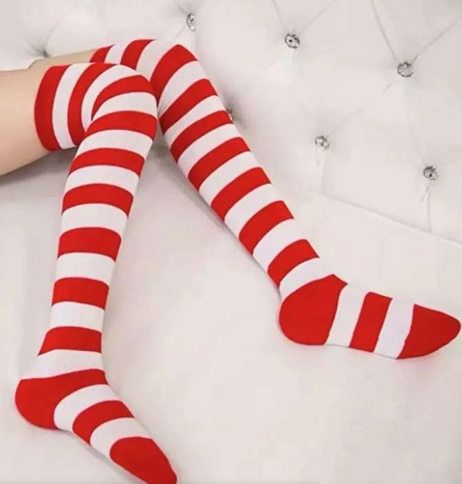 Sexy Elf Over Knee Long Striped Socks