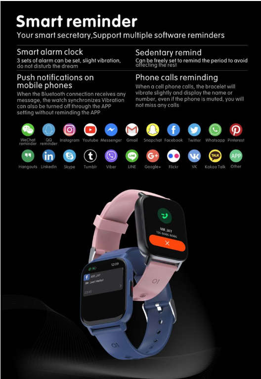 ASC QS16 Smart Watch Pro with Body Temperature, HR and BP