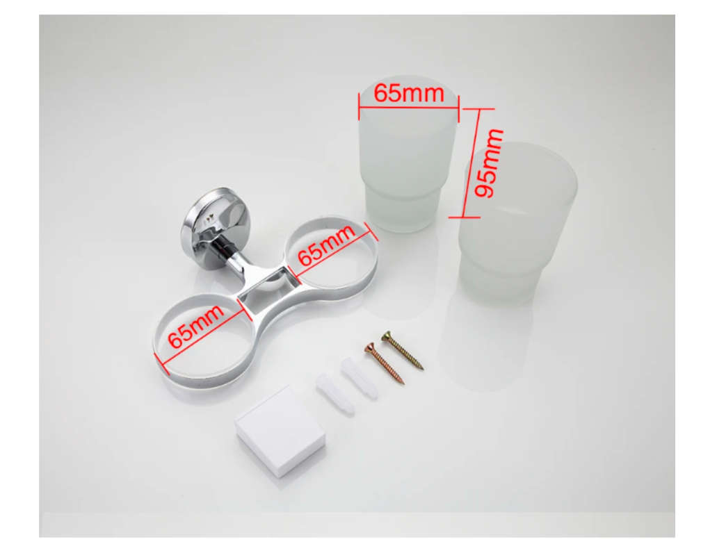 Chrome Double Toothbrush Holder