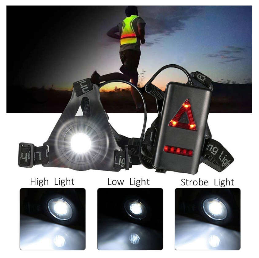 Outdoor Night Running Safety LED Chest Light & Back Warning Light