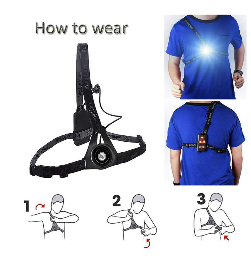 Outdoor Night Running Safety LED Chest Light & Back Warning Light