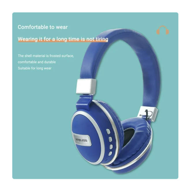 Wireless Pure Bass Sound Headphones - Blue