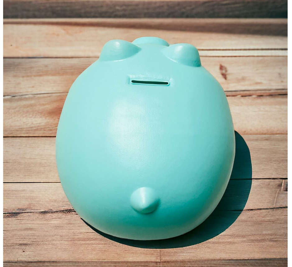 Jumbo Plastic Piggy Bank - Taquise Blue
