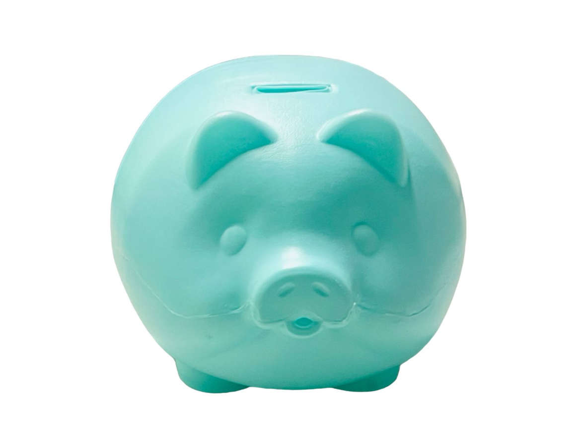 Jumbo Plastic Piggy Bank - Taquise Blue