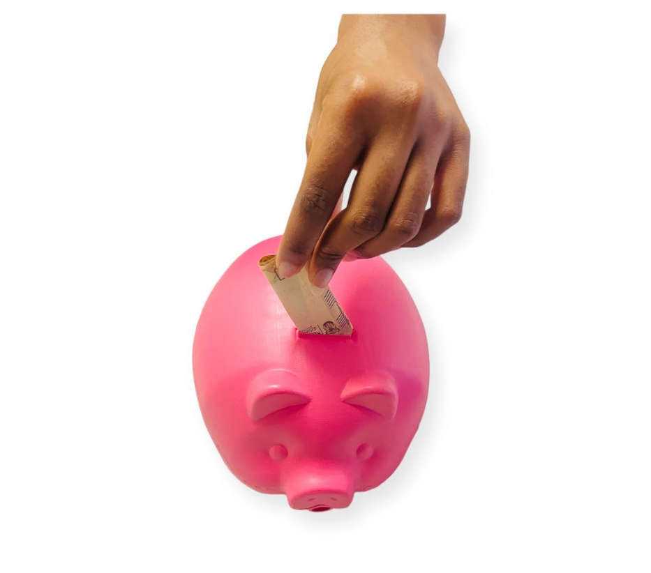 Jumbo Plastic Piggy Bank - Pink