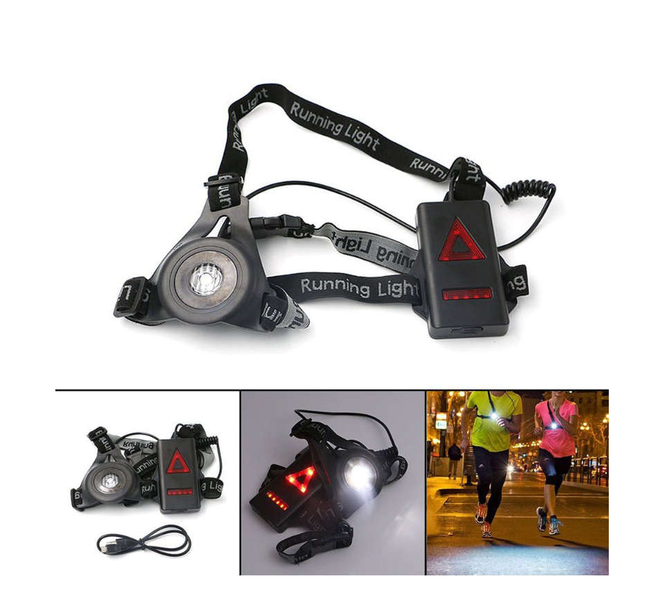 Outdoor Night Running Safety LED Chest Light & Back Warning Light
