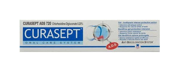 Curasept: Anti-Discoloration: Chlorhexidine Toothpaste: ADS 720:  20%: 75ml. - 0.20%