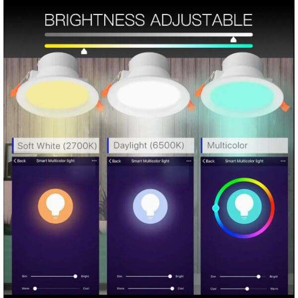 Smart LED Downlight for Home Automation  Tuya Zigbee RGBWC 10W