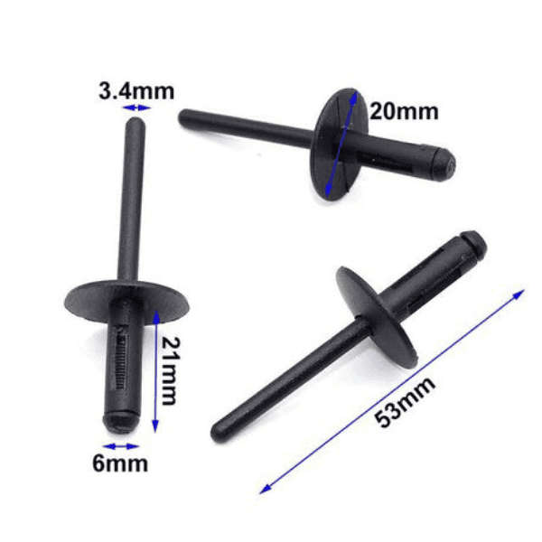 Rivet Clips for Car Bumper Universal - Set of 5