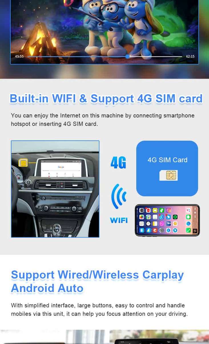 10.25'' Android 13 Navigation for BMW 5 F10 F11 F18 (2011-12) CIC Carplay Android auto