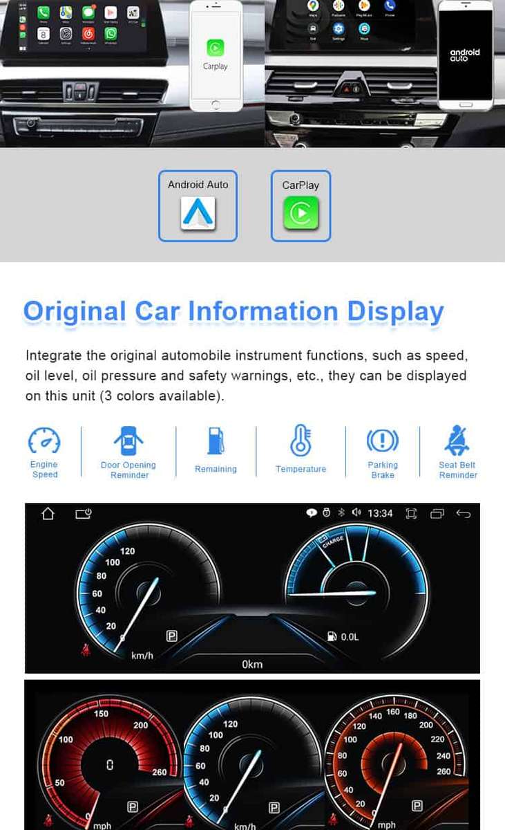 10.25'' Android 13 Navigation for BMW 5 F10 F11 F18 (2011-12) CIC Carplay Android auto