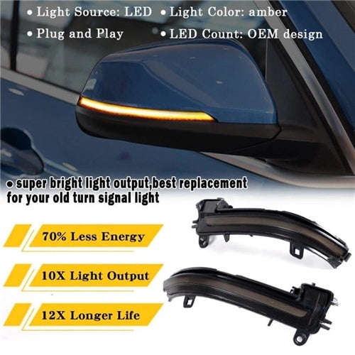 BMW Side Mirror Turn Signal Lamp Clear LED Dynamic Sequential Type - set 63137280772/1
