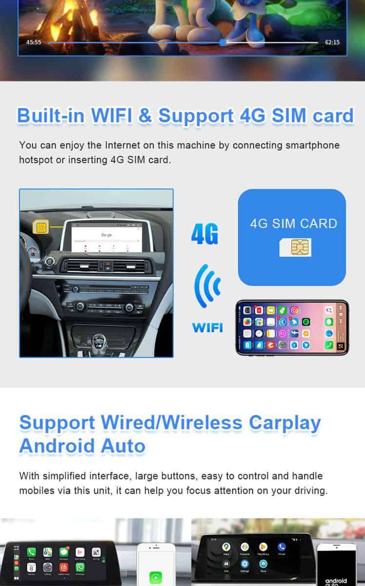 BMW F30 Android Navigation Touch Screen with Carplay/Android Auto