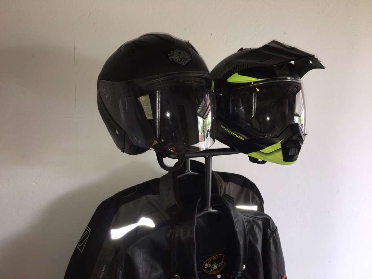 HELMET RACK - DOUBLE HELMET & DOUBLE JACKET WALL MOUNT TYPE 2