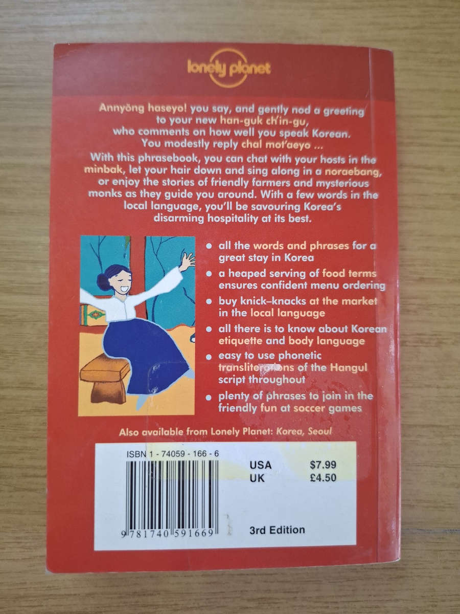 Korean Phrasebook  Lonely Planet (Second Hand Book)