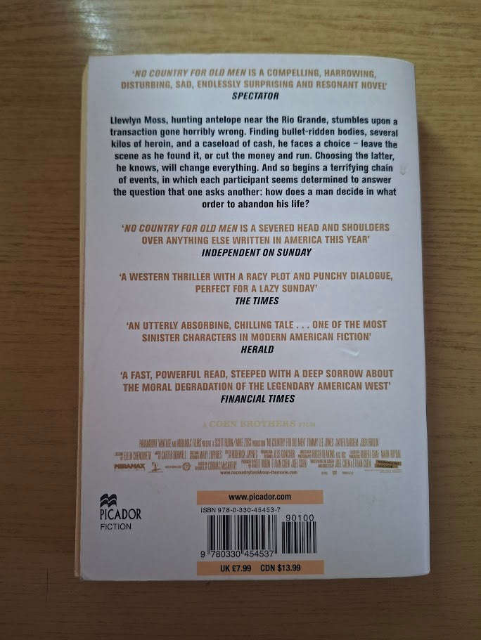 No Country for Old Men by Cormac McCarthy (Second Hand Book)