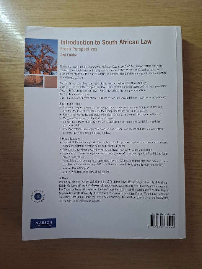 Introduction to South African Law by L. Meintjes-van der Walt (Second Hand Book)