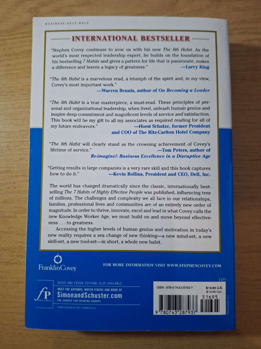 The 8th Habit: From Effectiveness to Greatness  Stephen R. Covey (Second-Hand)