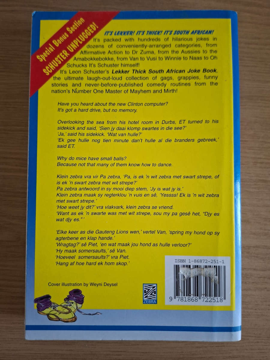 Leon Schusters Lekker Thick South African Joke Book  Leon Schuster (Second-Hand)