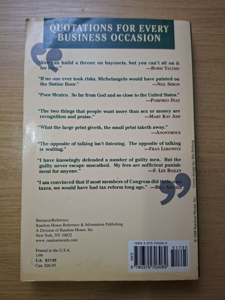 Quotable Business  Louis E. Boone (Second Hand Book)