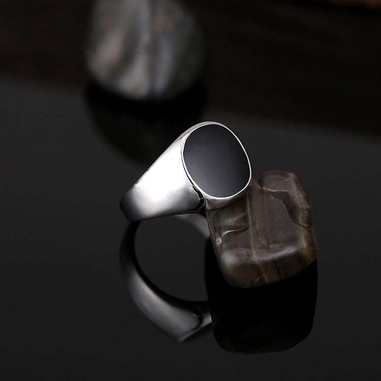 Europe and America Men Classic Alloy High Polished Drip Oil Style Ring, Size: 10, Diameter: 19.9m...