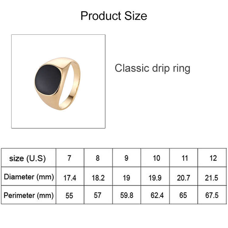 Europe and America Men Classic Alloy High Polished Drip Oil Style Ring, Size: 10, Diameter: 19.9m...