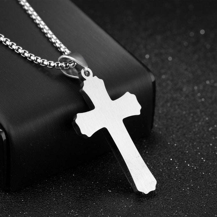 1213 Three Layer Cross Necklace Titanium Steel Men Necklace, Color: Gold Single Pendant