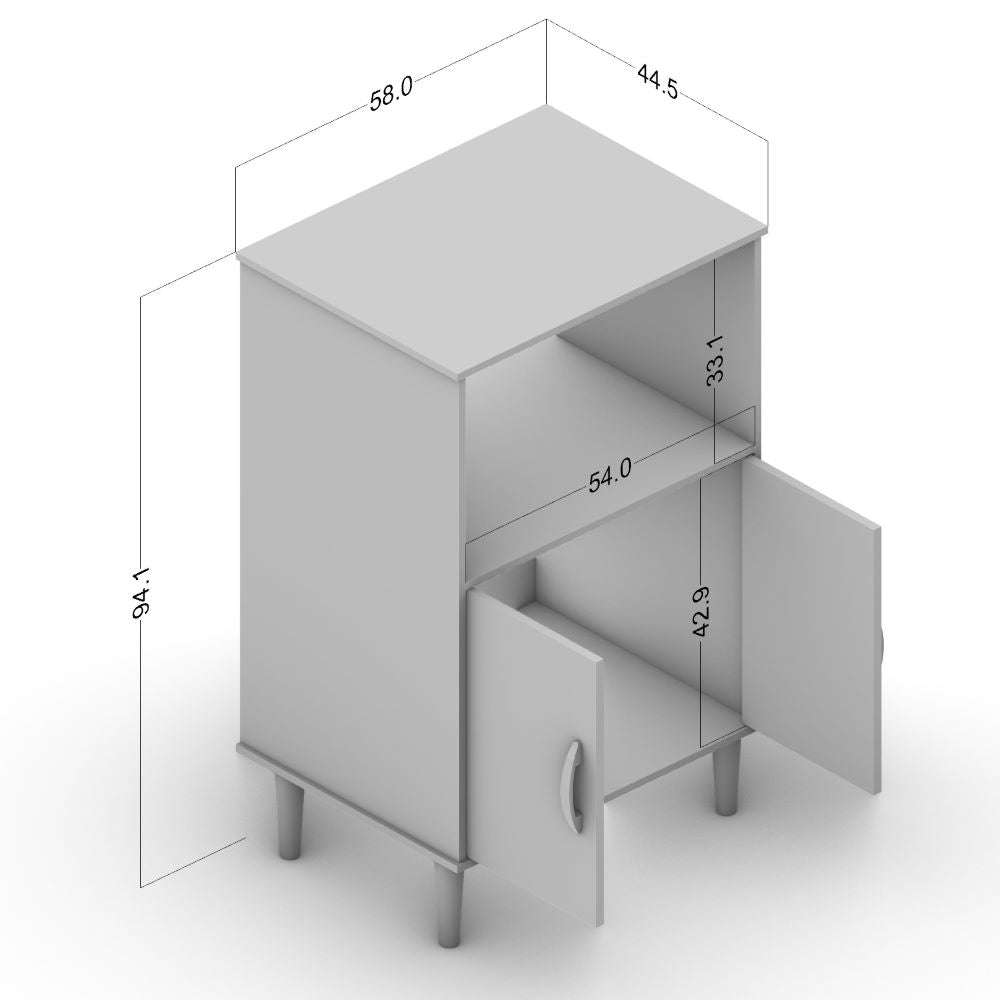 Utility Cabinet 2 Door White