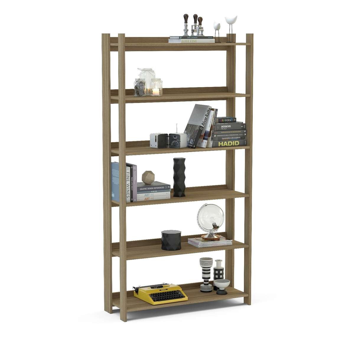 Platina Brown High Bookcase