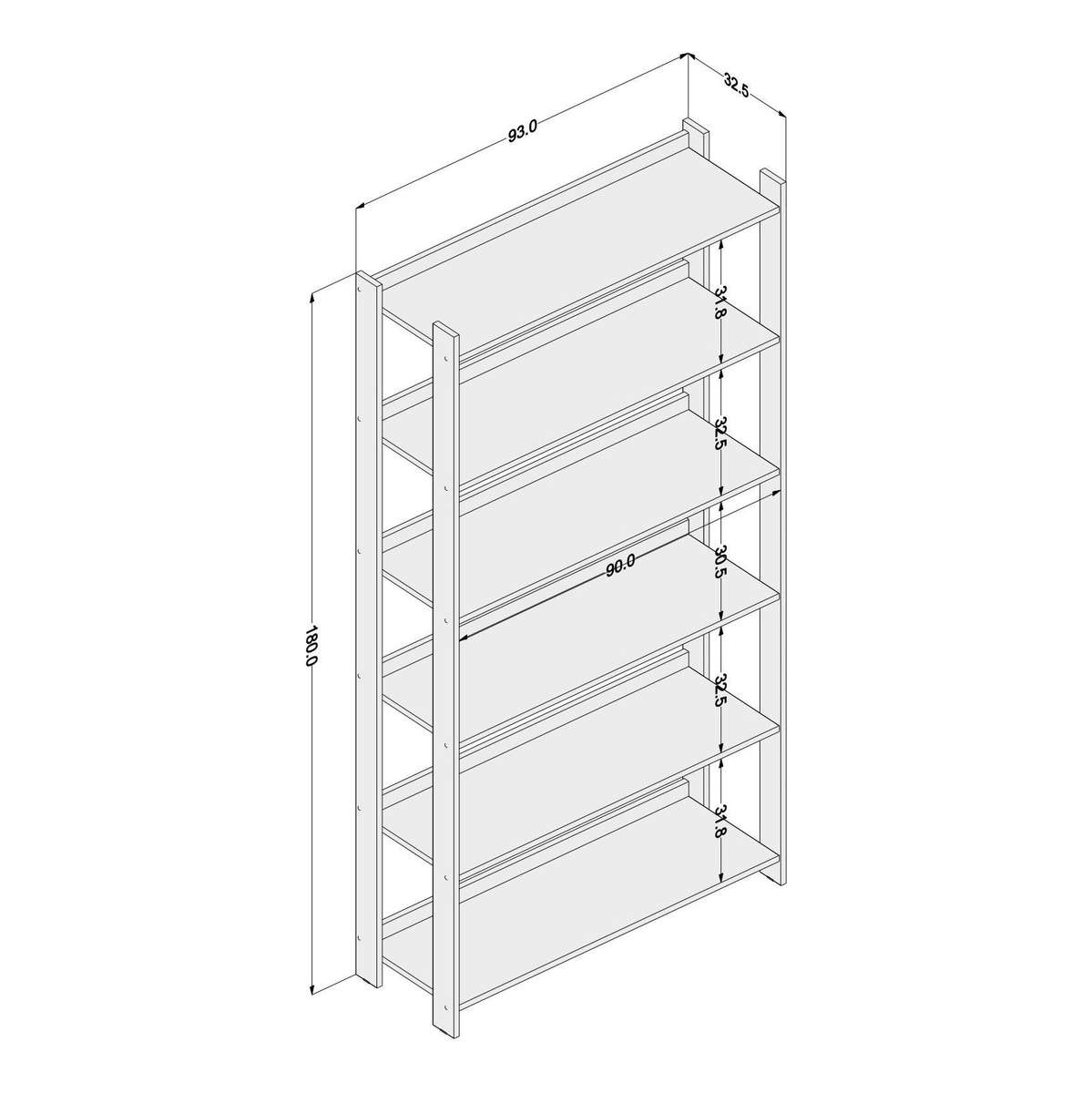 Platina Brown High Bookcase