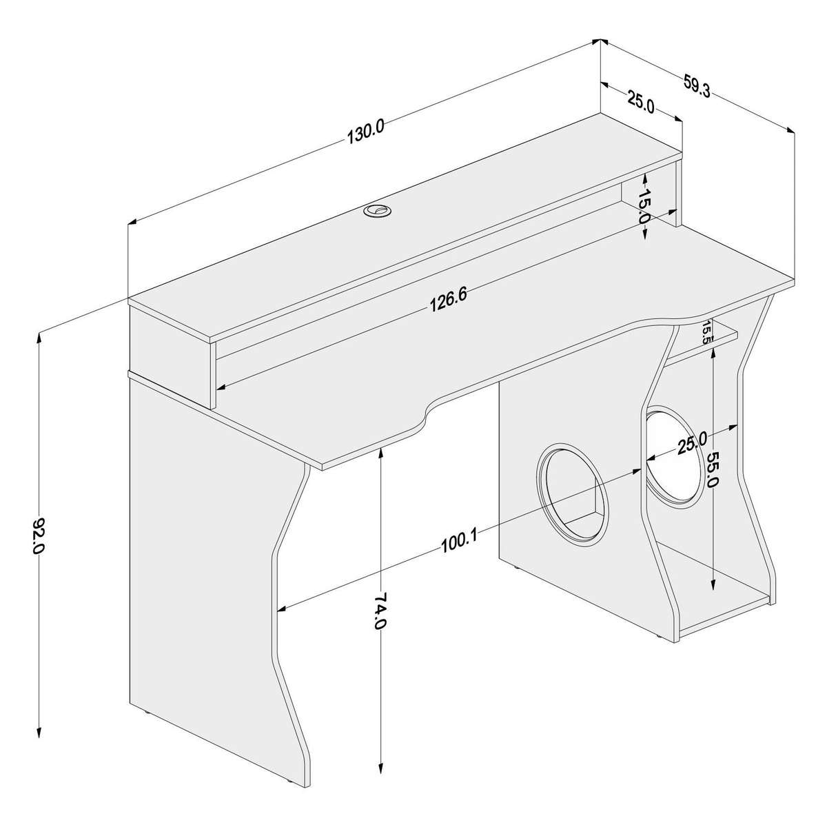 Gamer Desk Freemont Black and Red