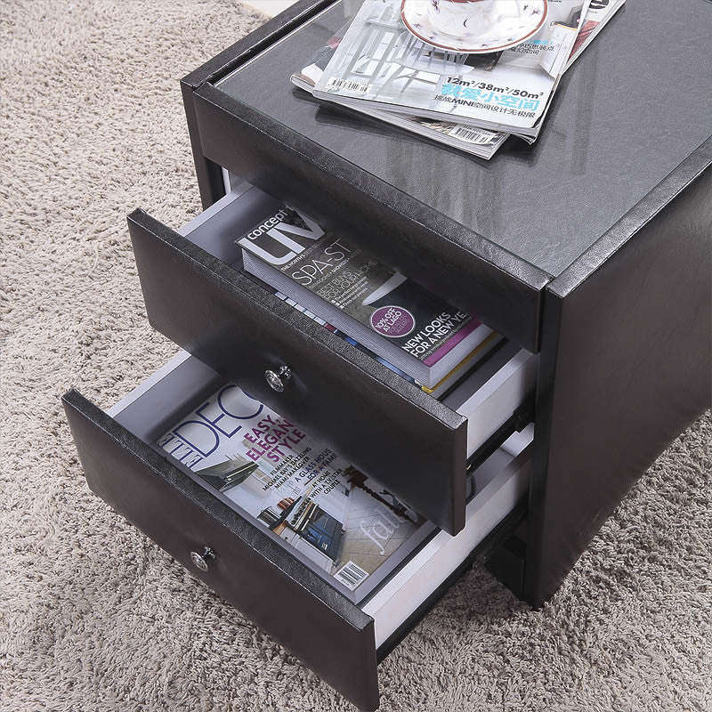 Contemporary Faux Leather Pedestal - Brown