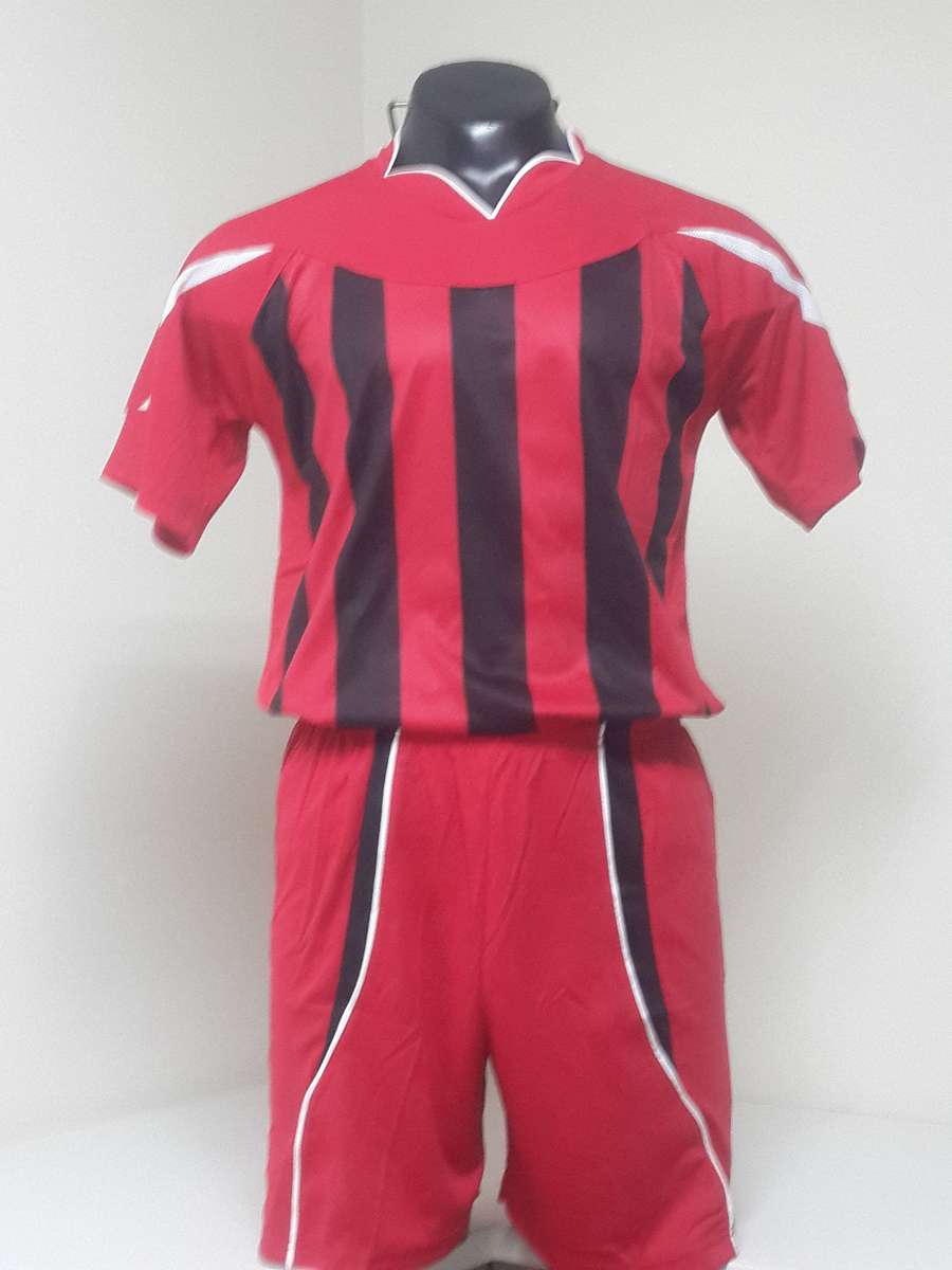 Unbranded Striped Soccer Kit Youth - Royal/black/white