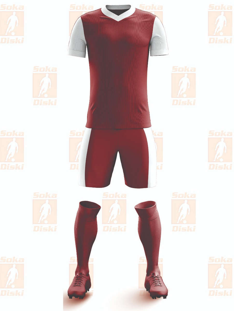 SD FIVE Mens Soccer Kit - Maroon / White