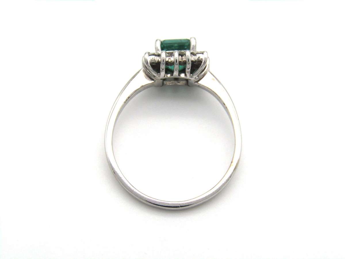 Estate, 18K gold emerald and diamond ring